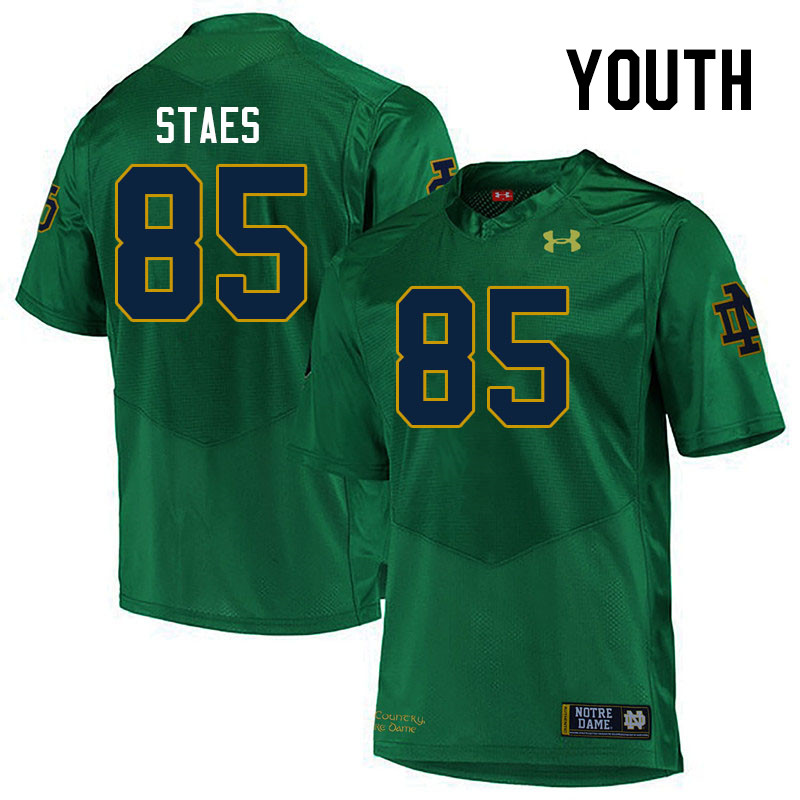 Youth #85 Holden Staes Notre Dame Fighting Irish College Football Jerseys Stitched-Green